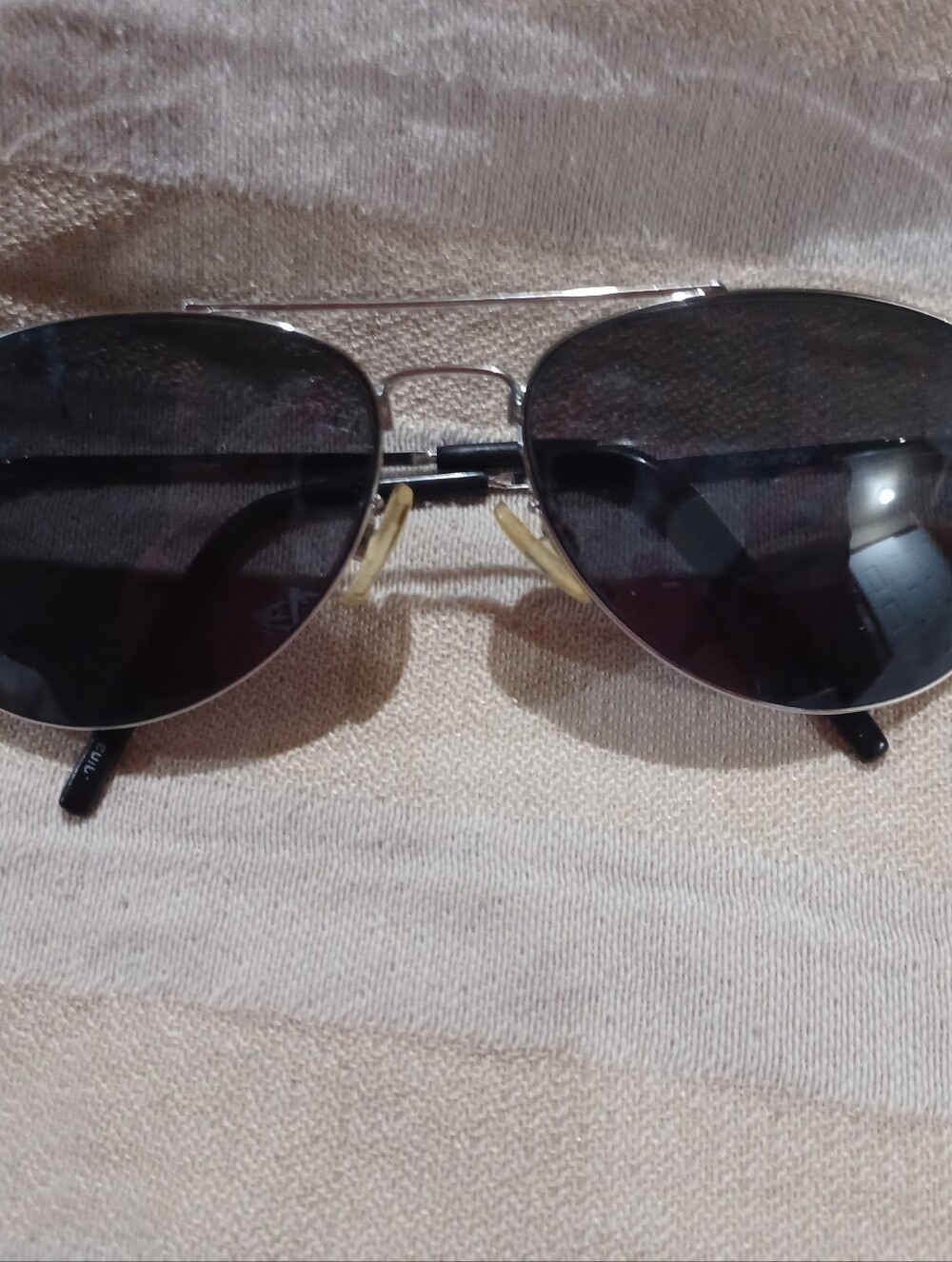 Women's Aviator Sunglasses with Silver Frame and Black Lenses